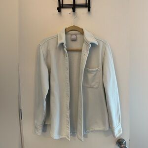 Aritzia TNA Cozy Fleece Mega Shirt Jacket, pale mint green, Size 1